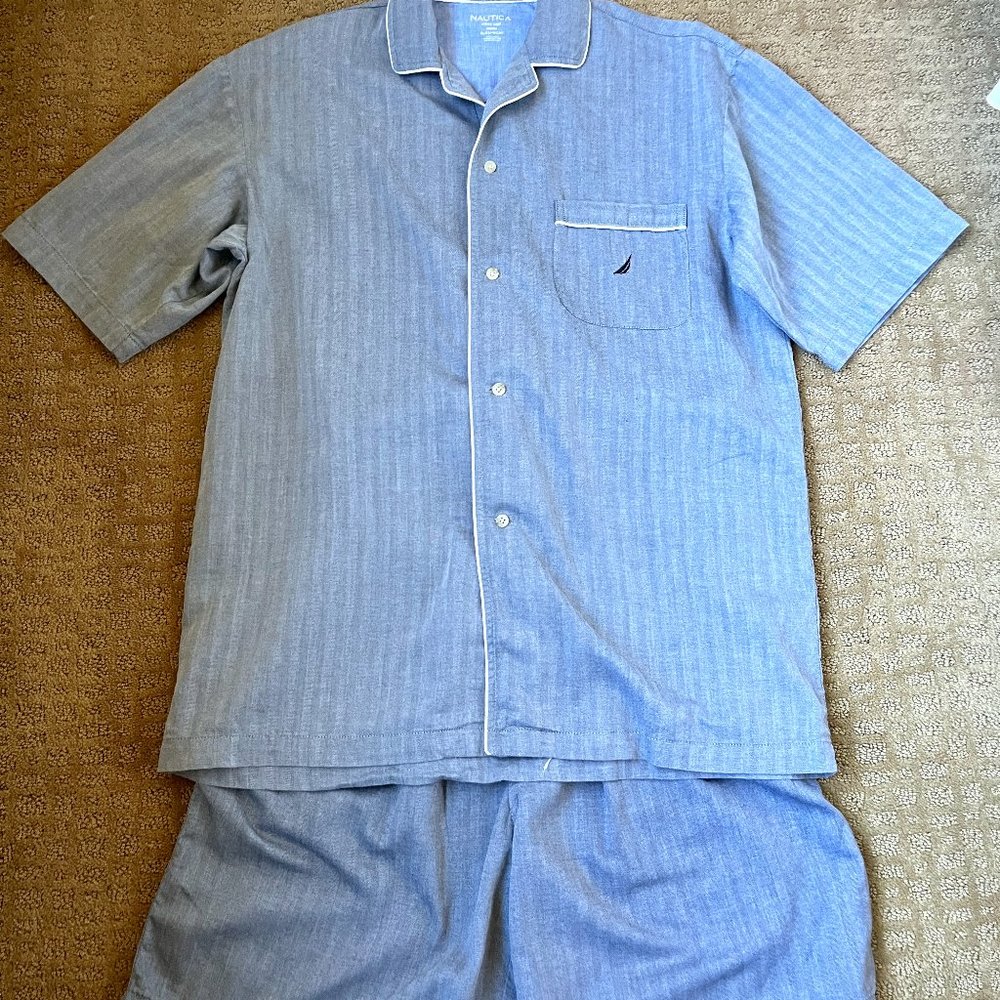 Nautica Mens 3 Piece Short Pajamas M NWOT